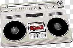 RETRO, gray cassette player transparent background PNG clipart