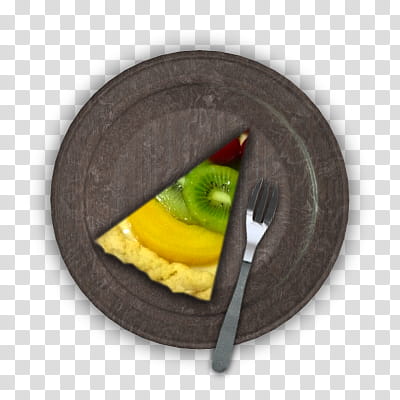 RPG Map Elements , sliced of kiwi pie on plate transparent background PNG clipart
