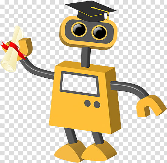 yellow cartoon technology robot transparent background PNG clipart