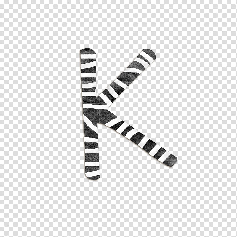 Freaky, gray and white striped letter k artwork transparent background PNG clipart