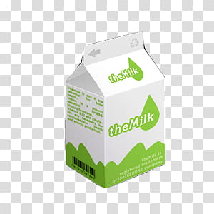 white and green The Milk milk carton transparent background PNG clipart