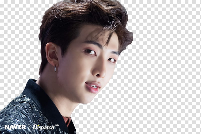 Namjoon BTS, male artist wearing black top transparent background PNG clipart