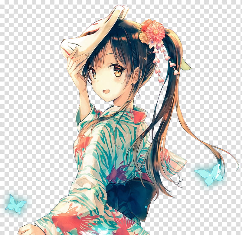 [Render] Original (Hiten Goane Ryu), girl anime character in green and white dress transparent background PNG clipart