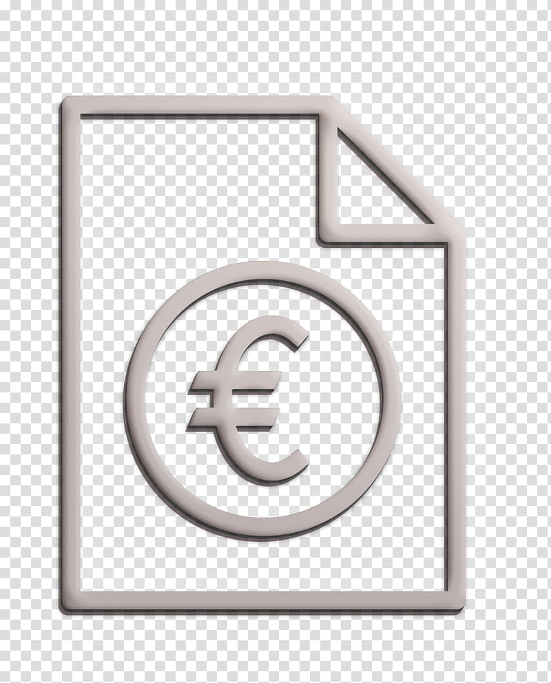 currency icon document icon euro icon, File Icon, Finance Icon, Money Icon, Price Icon, Symbol, Square, Metal transparent background PNG clipart
