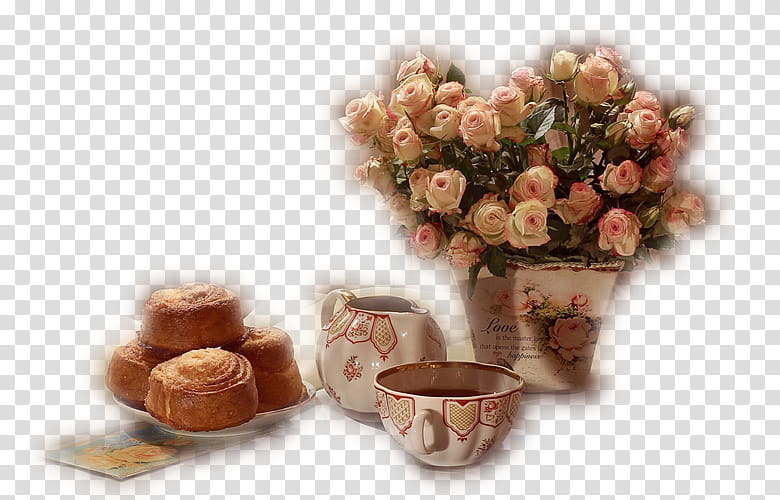 Flowers, Tea, Breakfast, Pedestal, Teacup, Pastry, Vase, Still Life transparent background PNG clipart