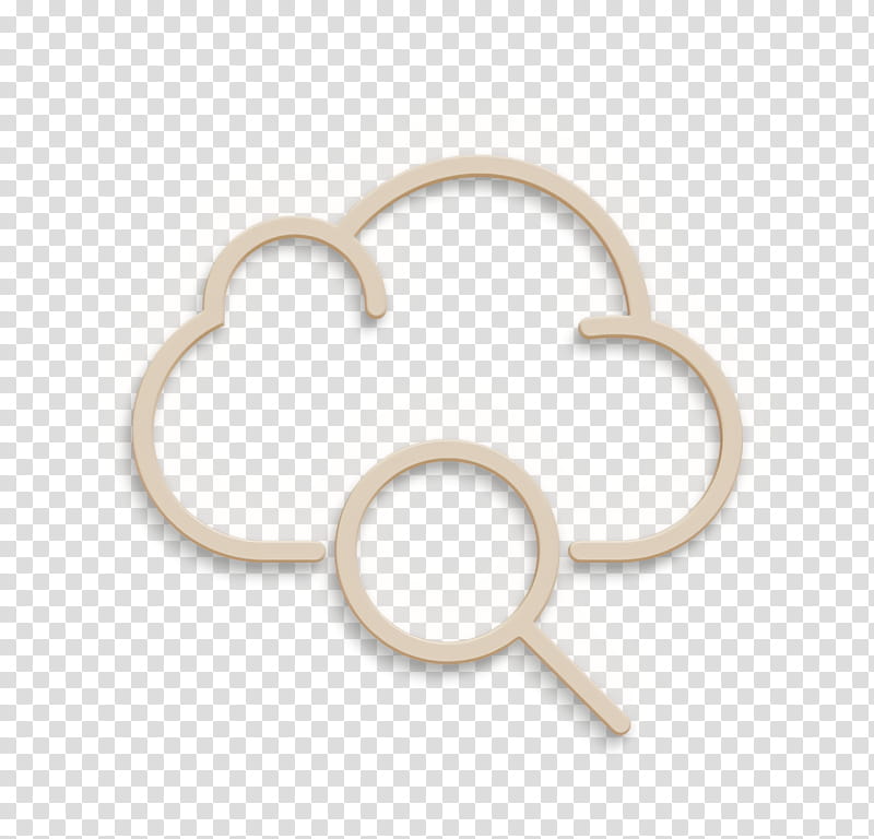 Essential Set icon Search icon Cloud computing icon, Fashion Accessory, Jewellery, Metal, Circle, Beige transparent background PNG clipart