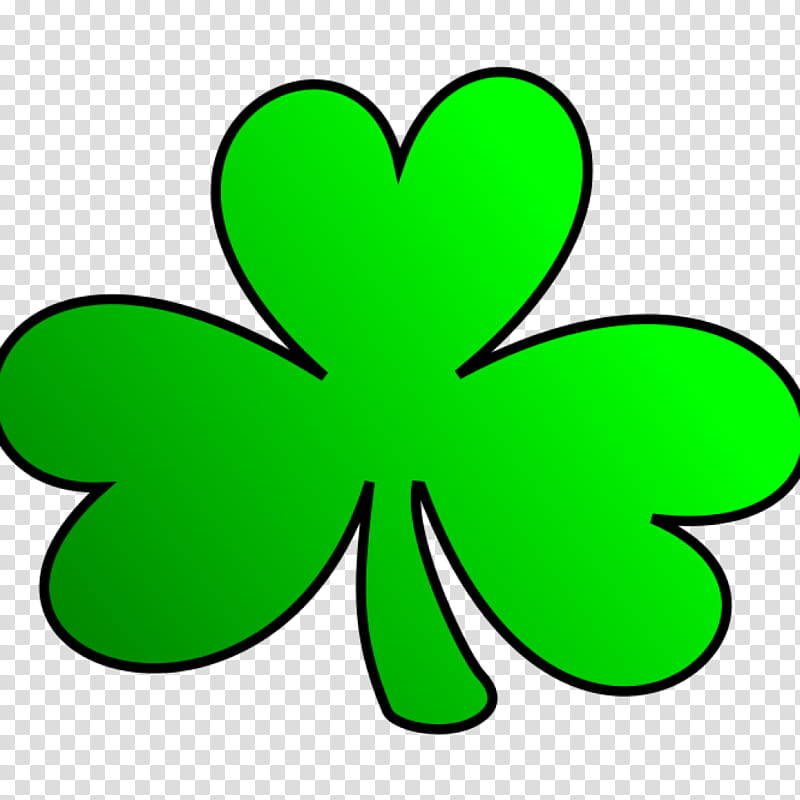 Saint Patricks Day, Shamrock, Fourleaf Clover, Green, Symbol, Plant, Petal transparent background PNG clipart