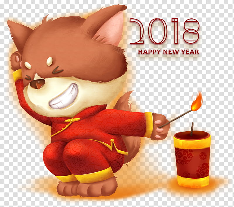 Chinese New Year Food, Dog, Firecracker, Cartoon, Lunar New Year, 2018, Festival, Chinese Zodiac transparent background PNG clipart