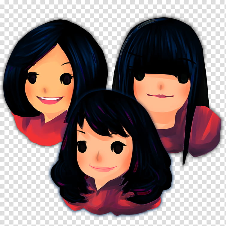 ARTIFICIAL GIRL Icon Set, AG_Girls, three portrait paintings of girls transparent background PNG clipart