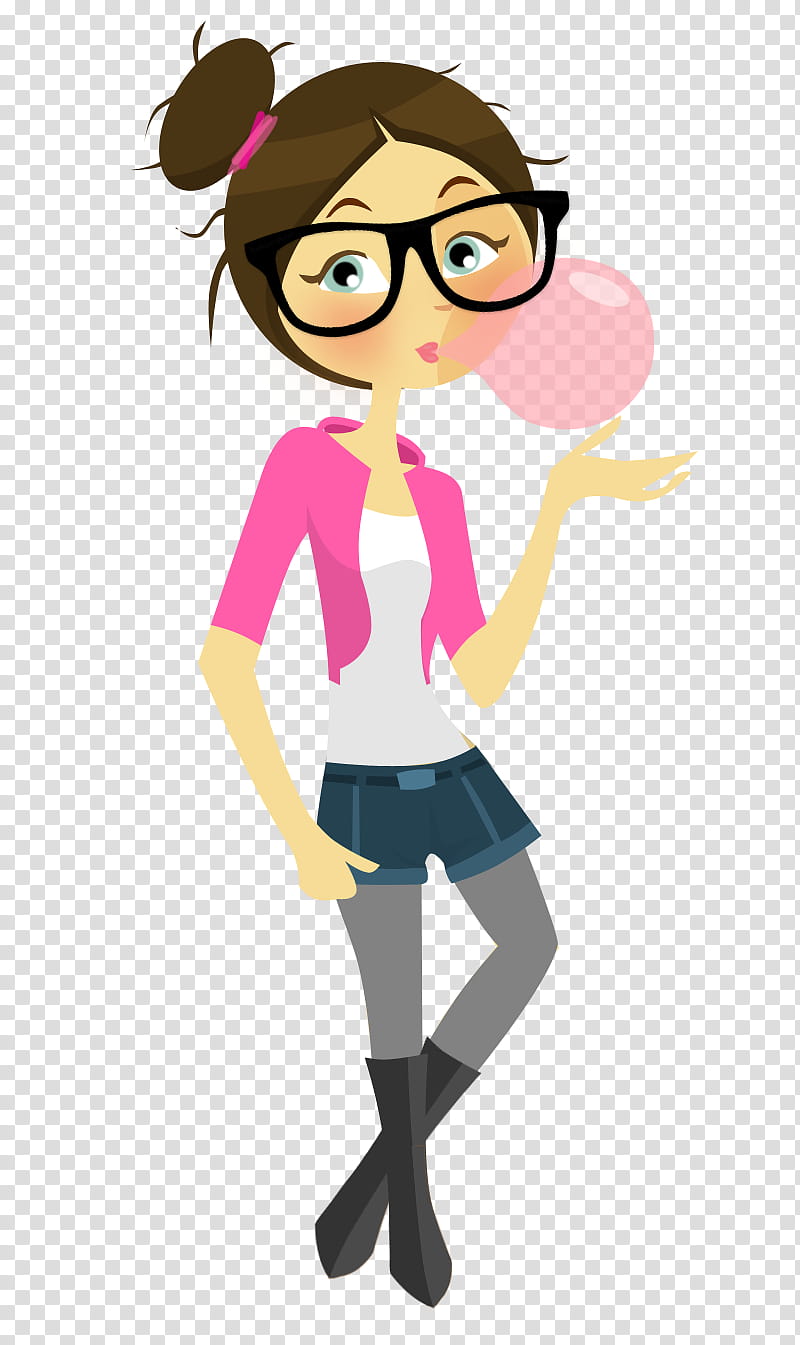Trendy Girl, woman chewing bubblegum illustration transparent background PNG clipart
