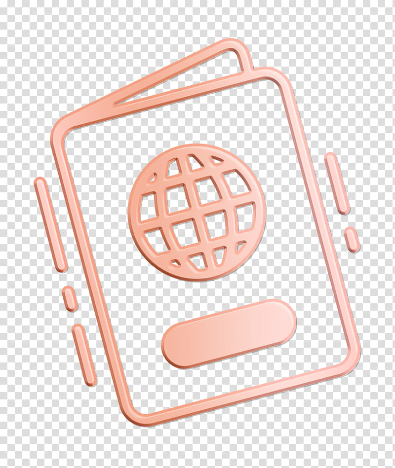 citizenship icon document icon identity icon, Passport Icon, Tourist Icon, Travel Icon, Vacation Icon, Peach transparent background PNG clipart