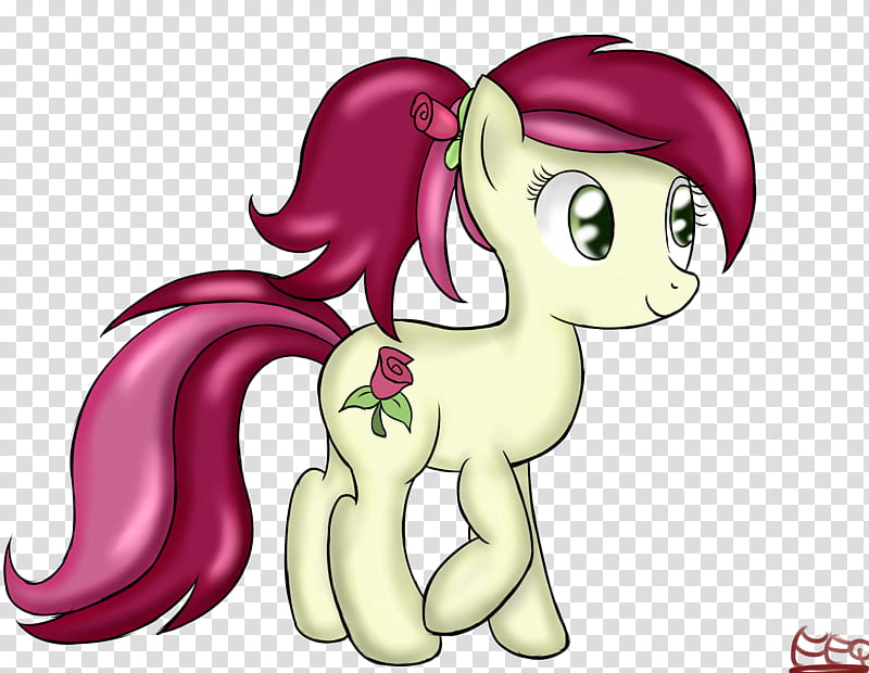Roseluck with ponytail, My Little Pony character transparent background PNG clipart