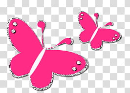 , two pink butterfly illustrations transparent background PNG clipart