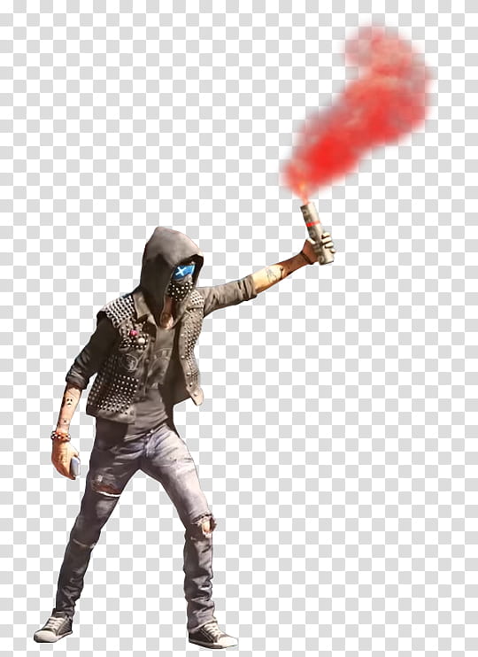 Watch Dogs  Wrench render , man holding red smoke transparent background PNG clipart