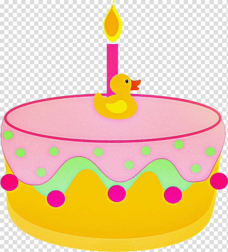Birthday candle, Cake, Pink, Yellow, Rubber Ducky, Cookware And Bakeware, Baked Goods transparent background PNG clipart
