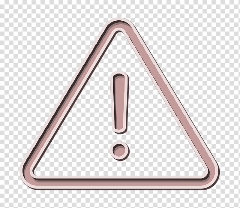Alert icon Danger icon Construction icon, Triangle, Sign, Copper, Metal transparent background PNG clipart