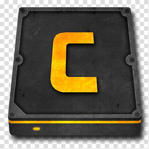 Orange Phoenix Icon , Hard-Drive-C, yellow and black c letter illustration transparent background PNG clipart