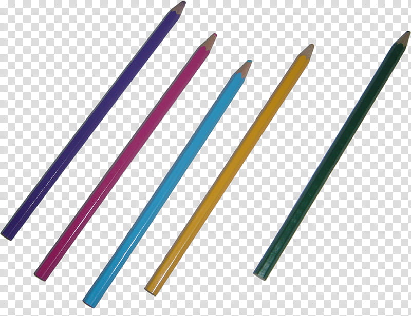 School, five assorted-color color pencils transparent background PNG clipart