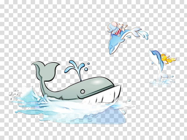 marine mammal cetacea water cartoon whale, Watercolor, Paint, Wet Ink, Blue Whale, Dolphin, Sperm Whale transparent background PNG clipart
