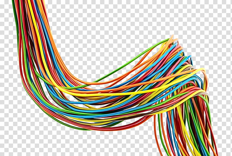 Watercolor, Paint, Wet Ink, Wire, Line, Electrical Wiring, Cable, Networking Cables transparent background PNG clipart
