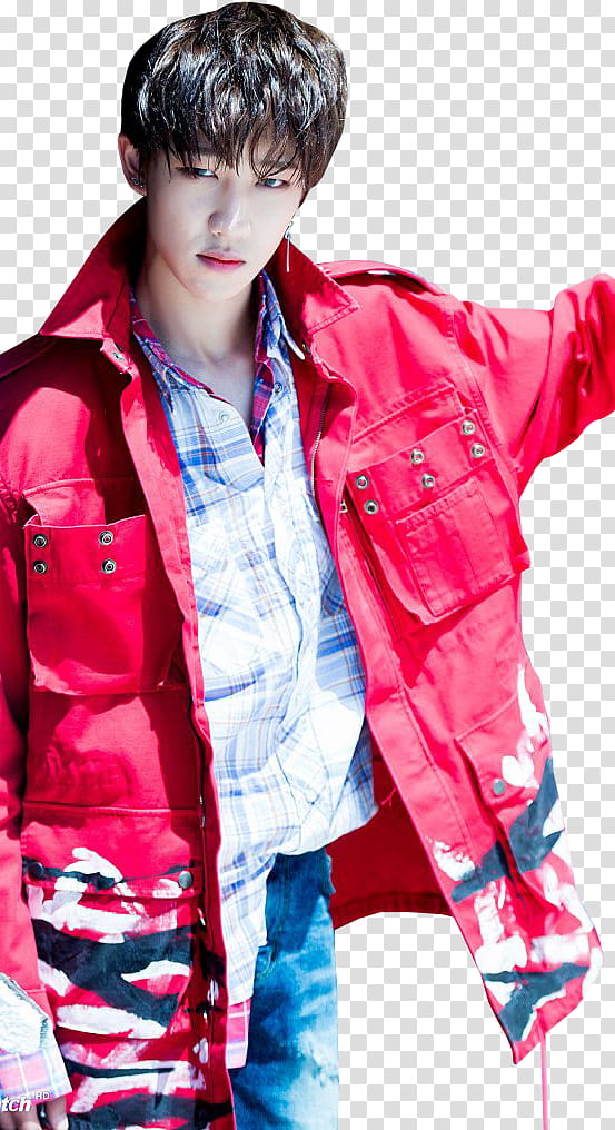 THE Seventeen, man wearing red jacket transparent background PNG clipart