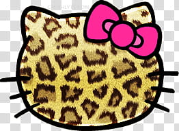 Hello Kitty, brown and beige leopard print Hello Kitty transparent
