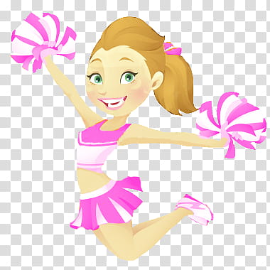 Munequitas personalizadas, cheerleader cartoon character transparent background PNG clipart