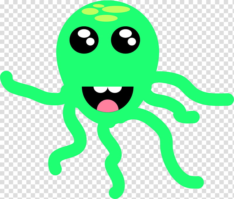 Octopus, Frog, Drawing, Amphibians, Cartoon, Line Art, Coleoids, Green transparent background PNG clipart