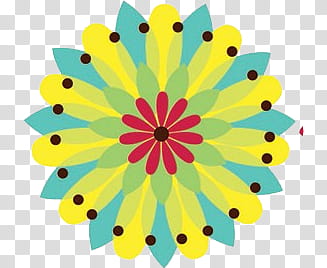 Summer , yellow, red, and blue flower art transparent background PNG clipart