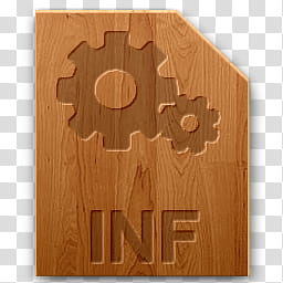 Wood icons for file types, inf, settings icon transparent background PNG clipart