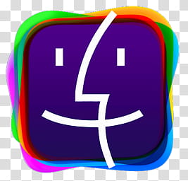 Mac OS X Mavericks icons, FinderII, purple face logo transparent background PNG clipart