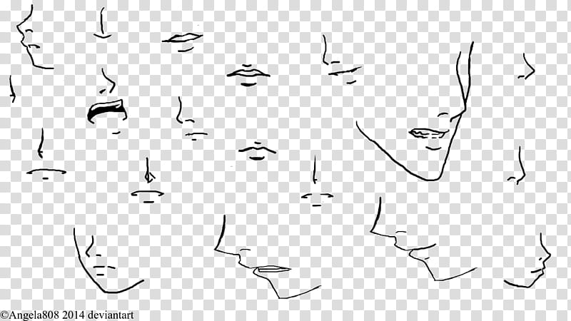 Nose And Mouth Lineart transparent background PNG clipart
