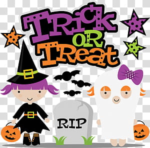 Halloween s, trick or treat signage transparent background PNG clipart
