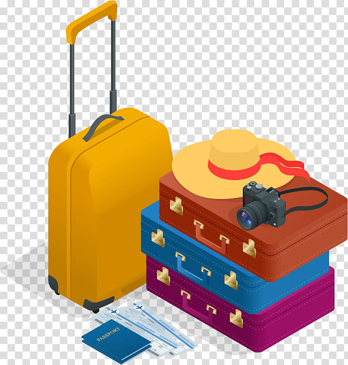 yellow suitcase toy play baggage, Playset, Hand Luggage transparent background PNG clipart