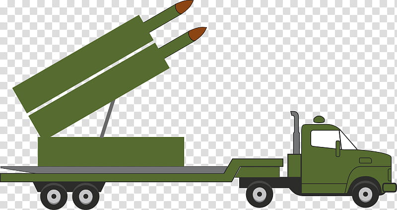 Cartoon Grass, Missile Vehicle, Rocket Artillery, Truck, Guided Missile Destroyer, Tow Truck, Trailer, Military transparent background PNG clipart
