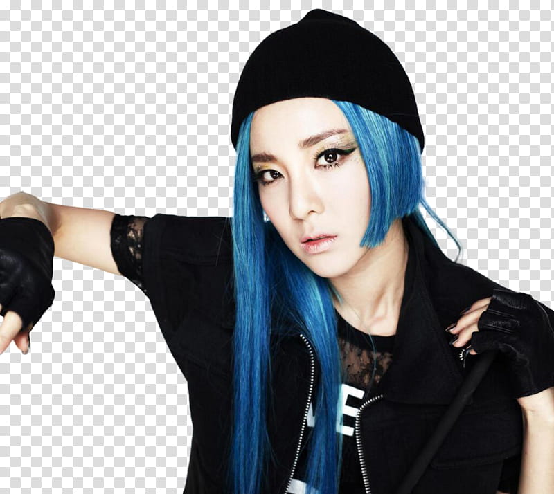 Dara NE, woman with blue hair wearing bonnet transparent background PNG clipart
