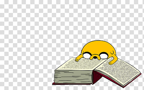 Hora de aventura, Jake the Dog reading book illustration transparent background PNG clipart