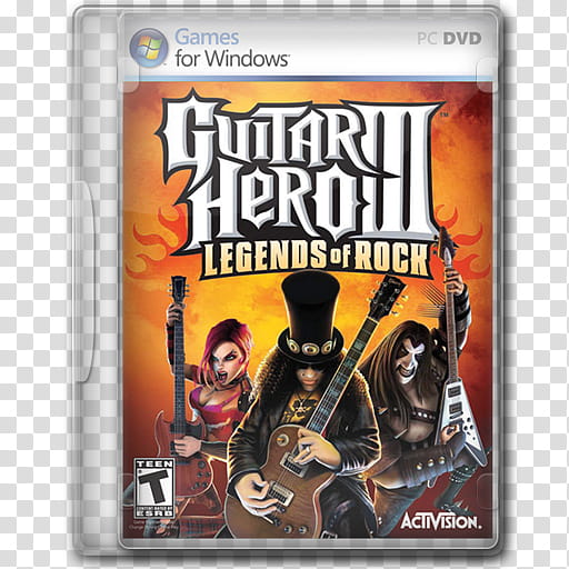 Game Icons , Guitar-Hero-, Nintendo Wii Guitar Hero game case transparent background PNG clipart