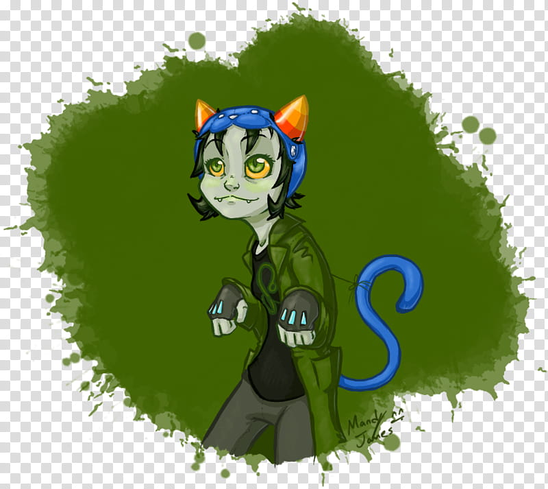 Homestuck: Arsenic Catnip, gray animal with green shirt illustration transparent background PNG clipart