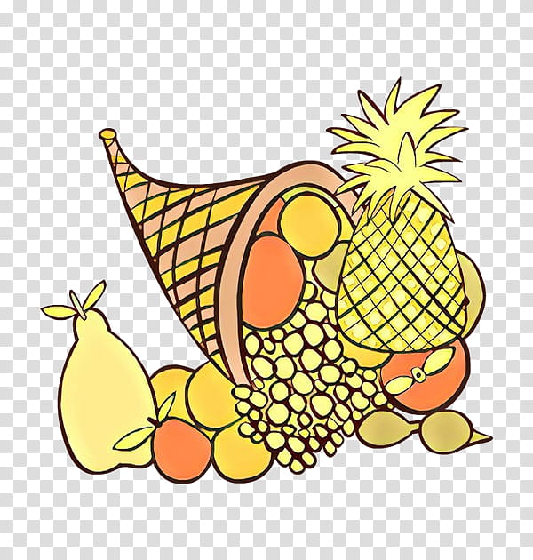 Pineapple, Cartoon, Fruit, Ananas, Yellow, Plant, Food, Vegetarian Food transparent background PNG clipart