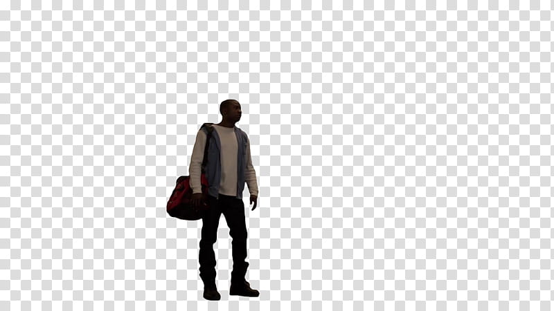 , man standing while carrying duffel bag transparent background PNG clipart