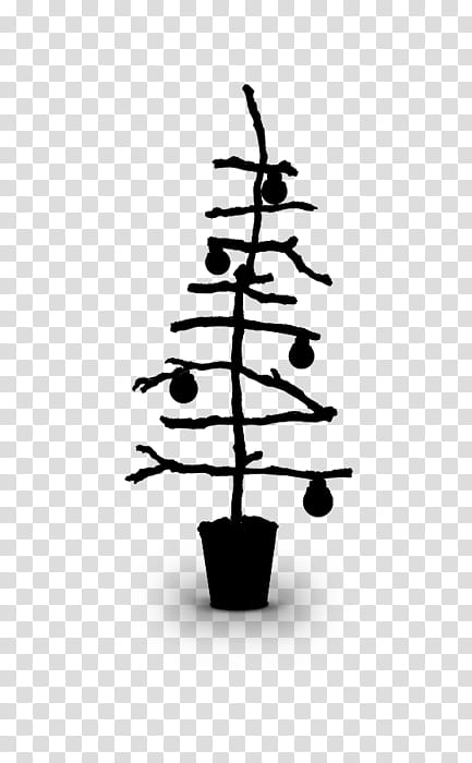 Christmas Black And White, Black White M, Silhouette, Line, Christmas Tree, Plant, Christmas Decoration, Houseplant transparent background PNG clipart