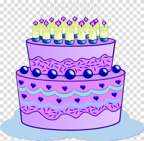 Cartoon Birthday Cake, Cake Decorating, Birthday
, Purple, Tortem, Icing, Birthday Candle, Baked Goods transparent background PNG clipart