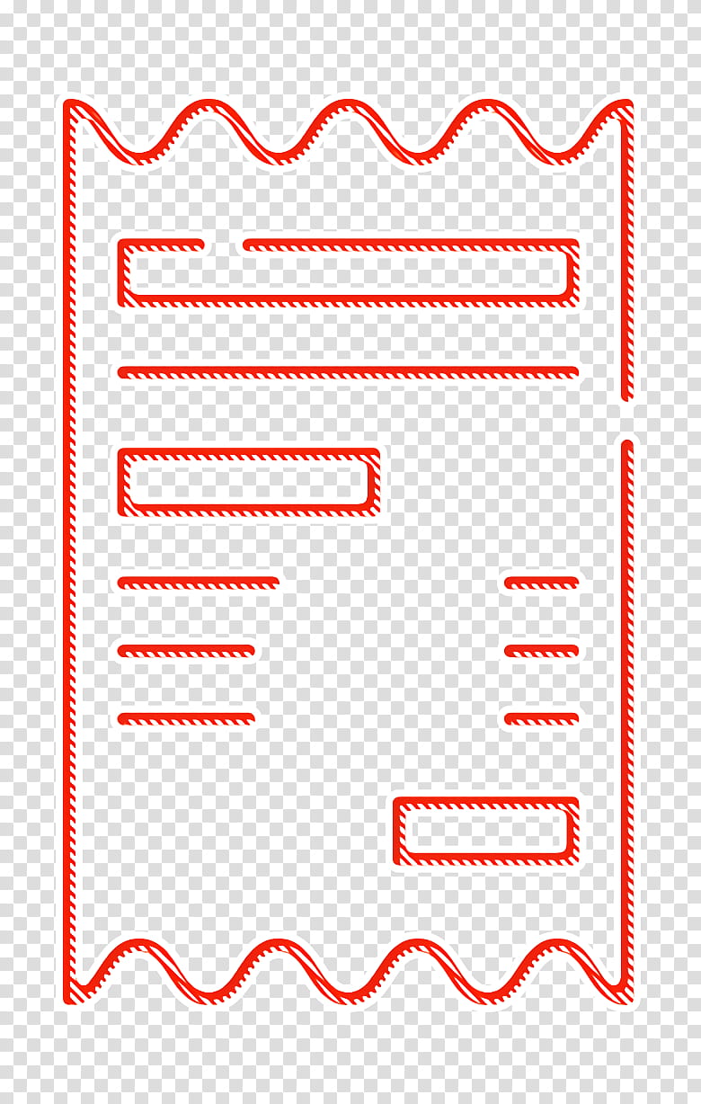 Bill icon Receipt icon Supermarket icon, Text, Red, Line, Rectangle transparent background PNG clipart