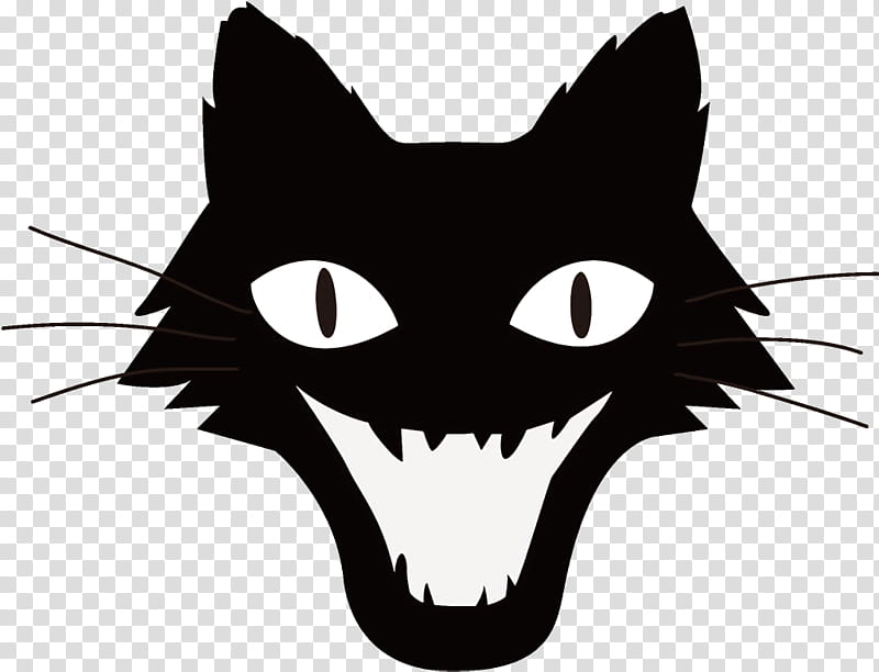 black cat halloween cat, Halloween , Face, Whiskers, Facial Expression, Head, Cartoon, Snout transparent background PNG clipart