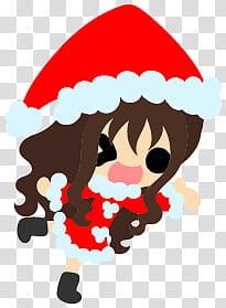 The icons of cute girls, christmas-people- transparent background PNG clipart