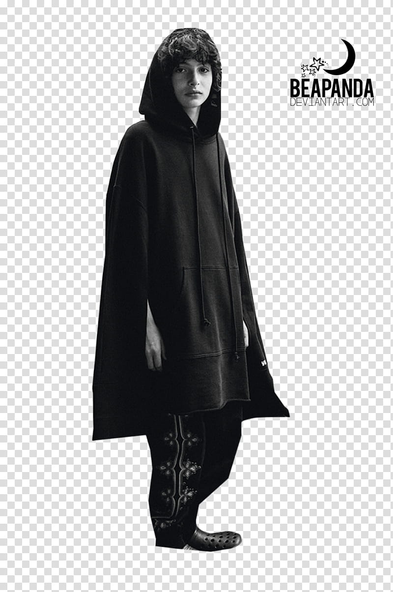 Finn Wolfhard, men's black hoodie transparent background PNG clipart