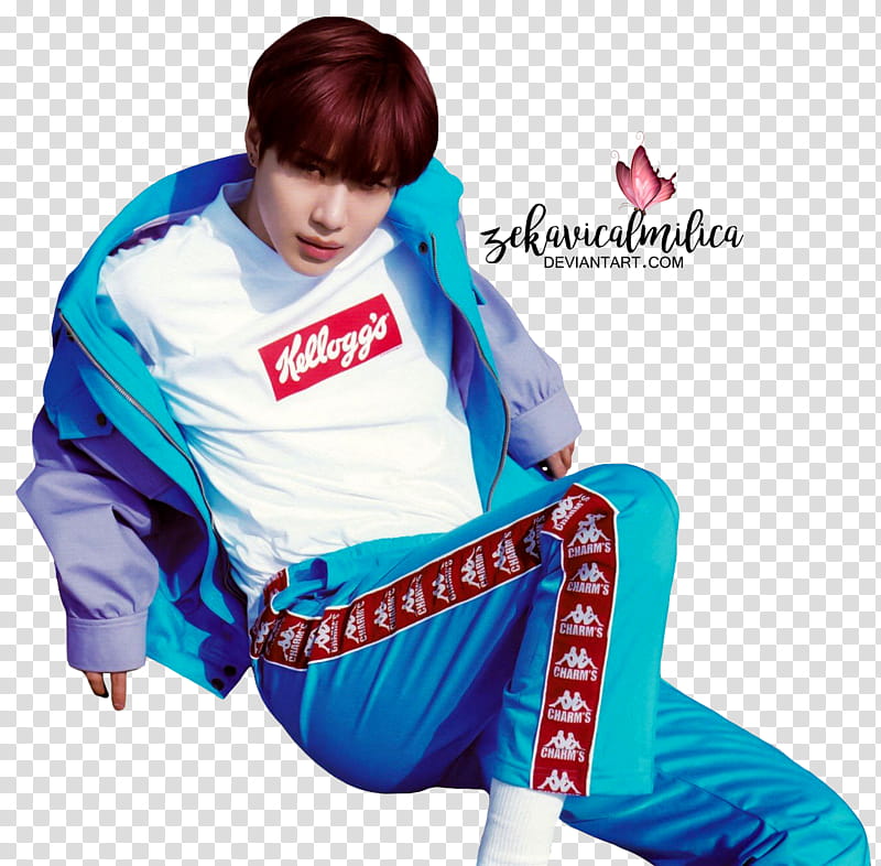 SHINee Taemin The Story Of Light, man in blue-and-red tracksuit and white shirt transparent background PNG clipart