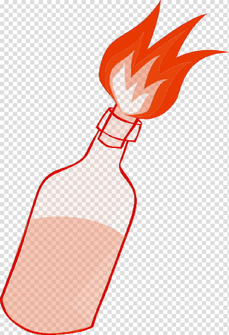 Water, Cocktail, Molotov Cocktail, Line Art, Red, Orange, Bottle, Water Bottle transparent background PNG clipart