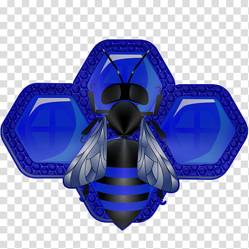 Android Honeycomb logo, blue and black bee illustration transparent background PNG clipart